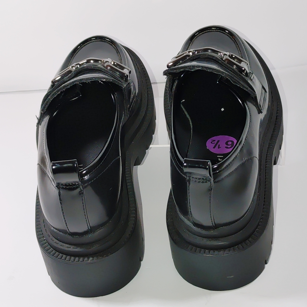 Madden Girl Black Patent Platform Loafers - Picture 13 of 14